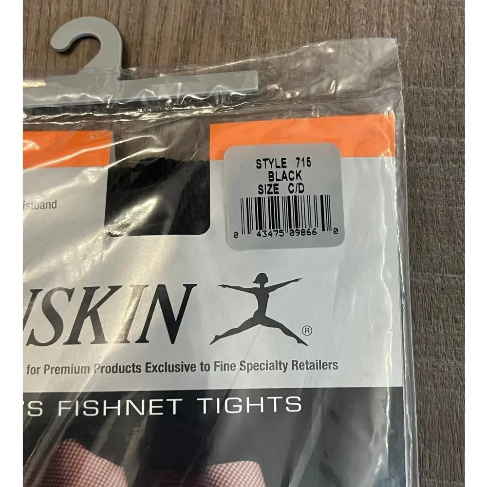 NOS Danskin Black Fishnet Stockings